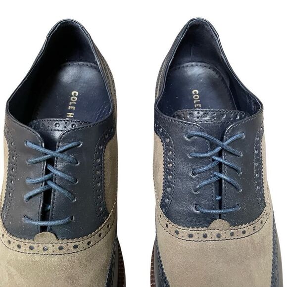 Cole Haan Williams Wingtip Oxford Men's 13 Blueberry Leather Suede Magnet - Picture 5 of 9